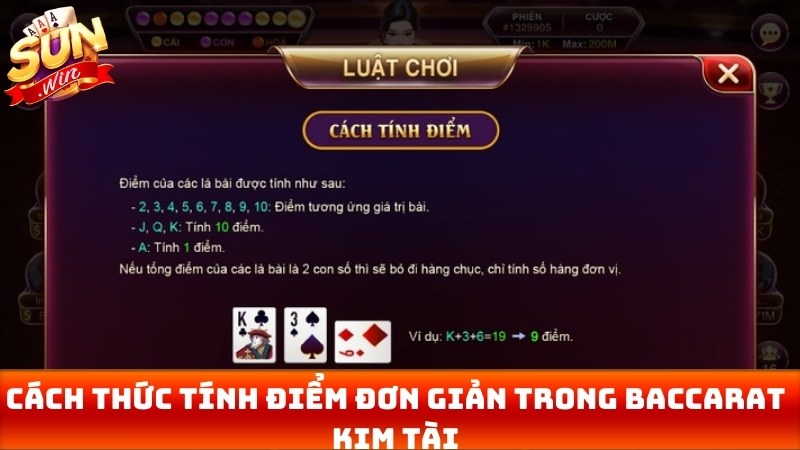 Cách thức tính điểm đơn giản trong Baccarat kim tài