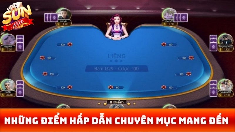 Những điểm hấp dẫn mà chuyên mục game bài Sunwin mang đến