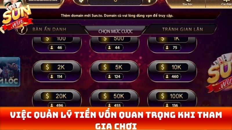 Việc quản lý tiền vốn cũng đều rất quan trọng khi tham gia chơi sâm lốc